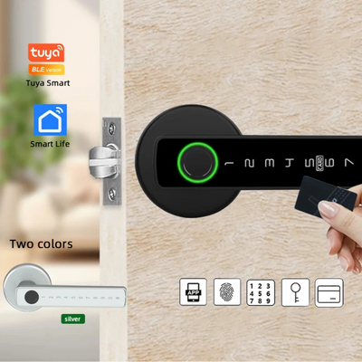 Smart Fingerprint Door Lock – Tuya App, Keypad, & Bluetooth Unlocking