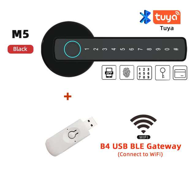 Smart Fingerprint Door Lock – Tuya App, Keypad, & Bluetooth Unlocking