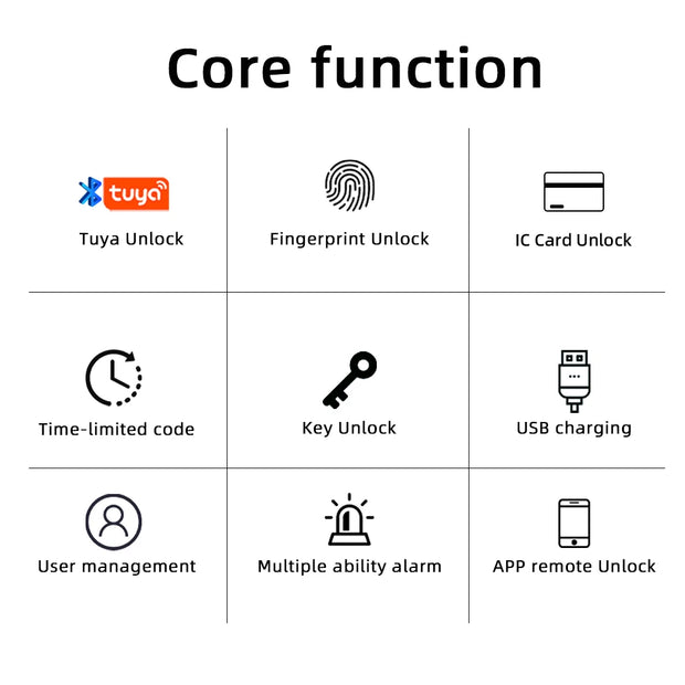 Smart Fingerprint Door Lock – Tuya App, Keypad, & Bluetooth Unlocking
