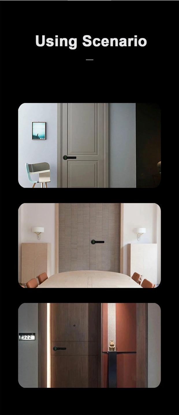 Smart Fingerprint Door Lock – Tuya App, Keypad, & Bluetooth Unlocking