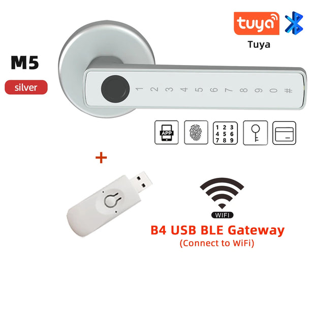 Smart Fingerprint Door Lock – Tuya App, Keypad, & Bluetooth Unlocking