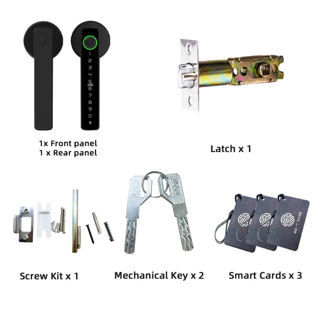 Smart Fingerprint Door Lock – Tuya App, Keypad, & Bluetooth Unlocking